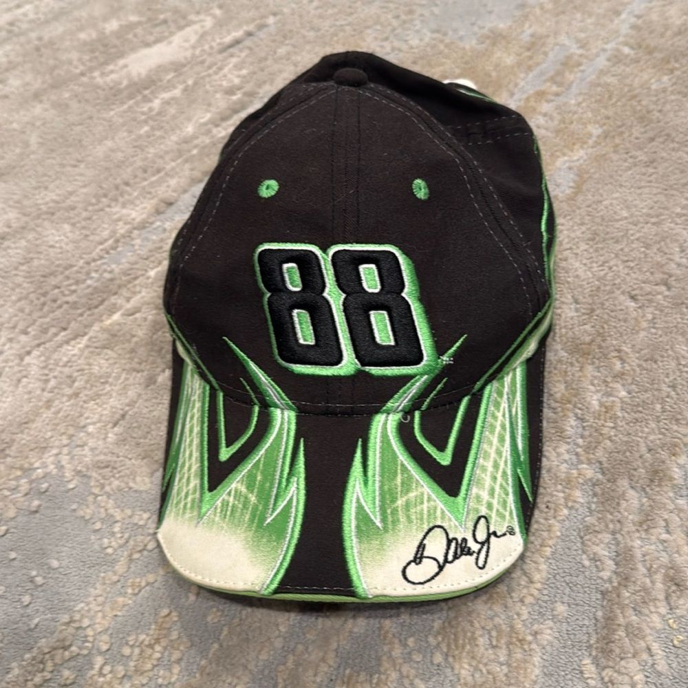 88 Dale Jarrett‎ Jr, green Flames, Nascar Cap